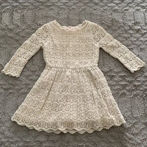 Girls Long Sleeve Crochet Dress